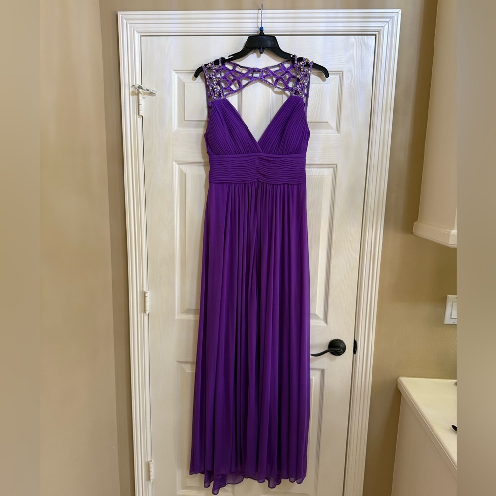 Betsy & Adam Purple Evening Gown